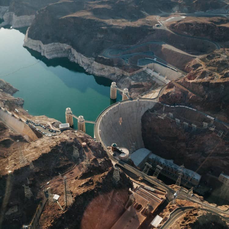 aerial view of a dam